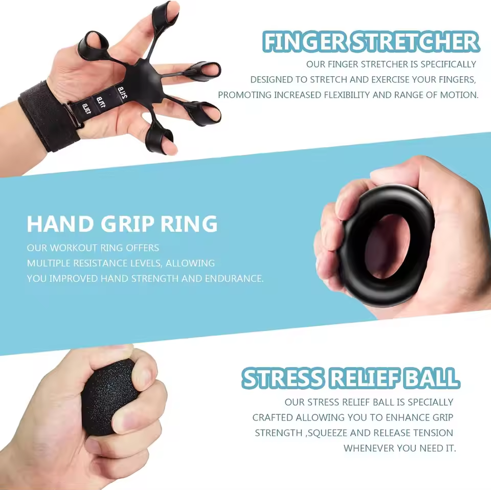 Grip Strength Trainer Kit – Hand, Finger & Forearm Set
