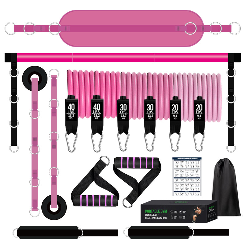 🏋️ 180lb Pilates Bar Kit – Full Body Home Gym with Resistance Bands