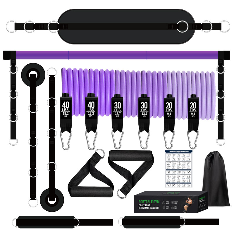 🏋️ 180lb Pilates Bar Kit – Full Body Home Gym with Resistance Bands