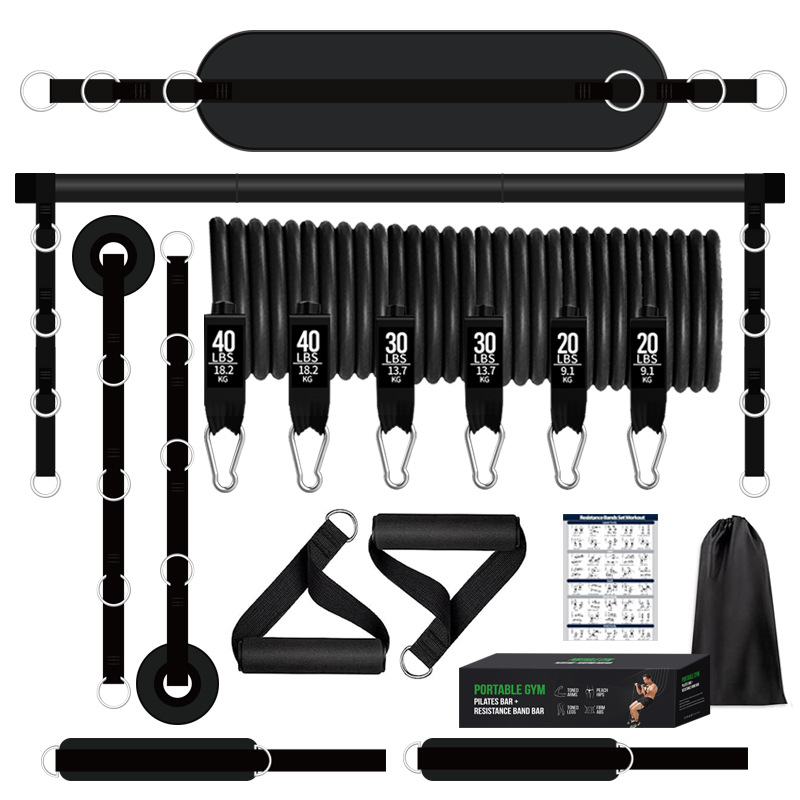 🏋️ 180lb Pilates Bar Kit – Full Body Home Gym with Resistance Bands