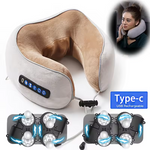 Load image into Gallery viewer, Electric Neck Massage Pillow – U-Shaped 3D Memory Foam
