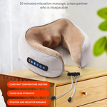 Load image into Gallery viewer, Electric Neck Massage Pillow – U-Shaped 3D Memory Foam
