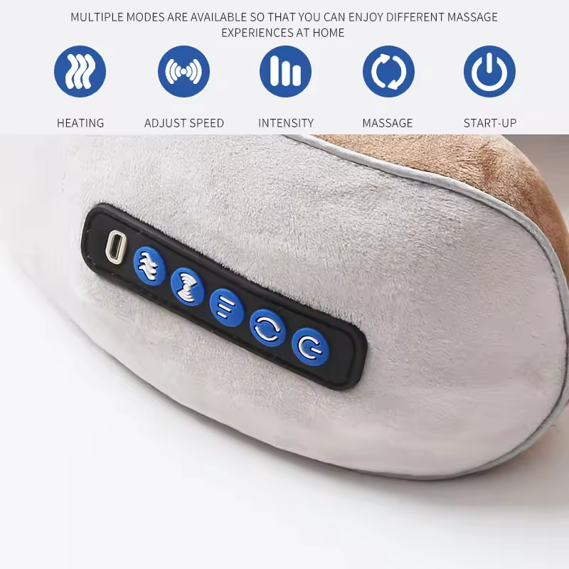 Electric Neck Massage Pillow – U-Shaped 3D Memory Foam