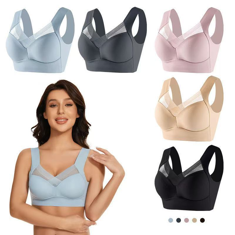 Breathable Push-Up Sports Bra – Mesh Padded Gym Top