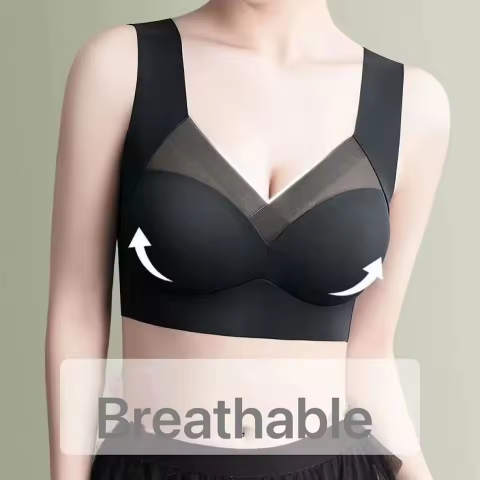 Breathable Push-Up Sports Bra – Mesh Padded Gym Top