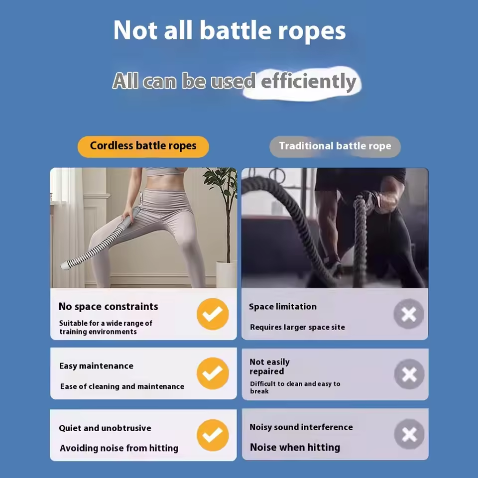 Cordless Battle Rope – Full-Body Home Workout Tool