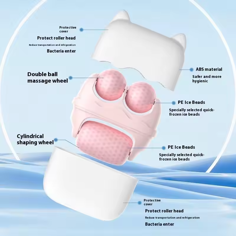 🧊 Dual-Head Facial Ice Roller – Cold Compress Beauty Tool