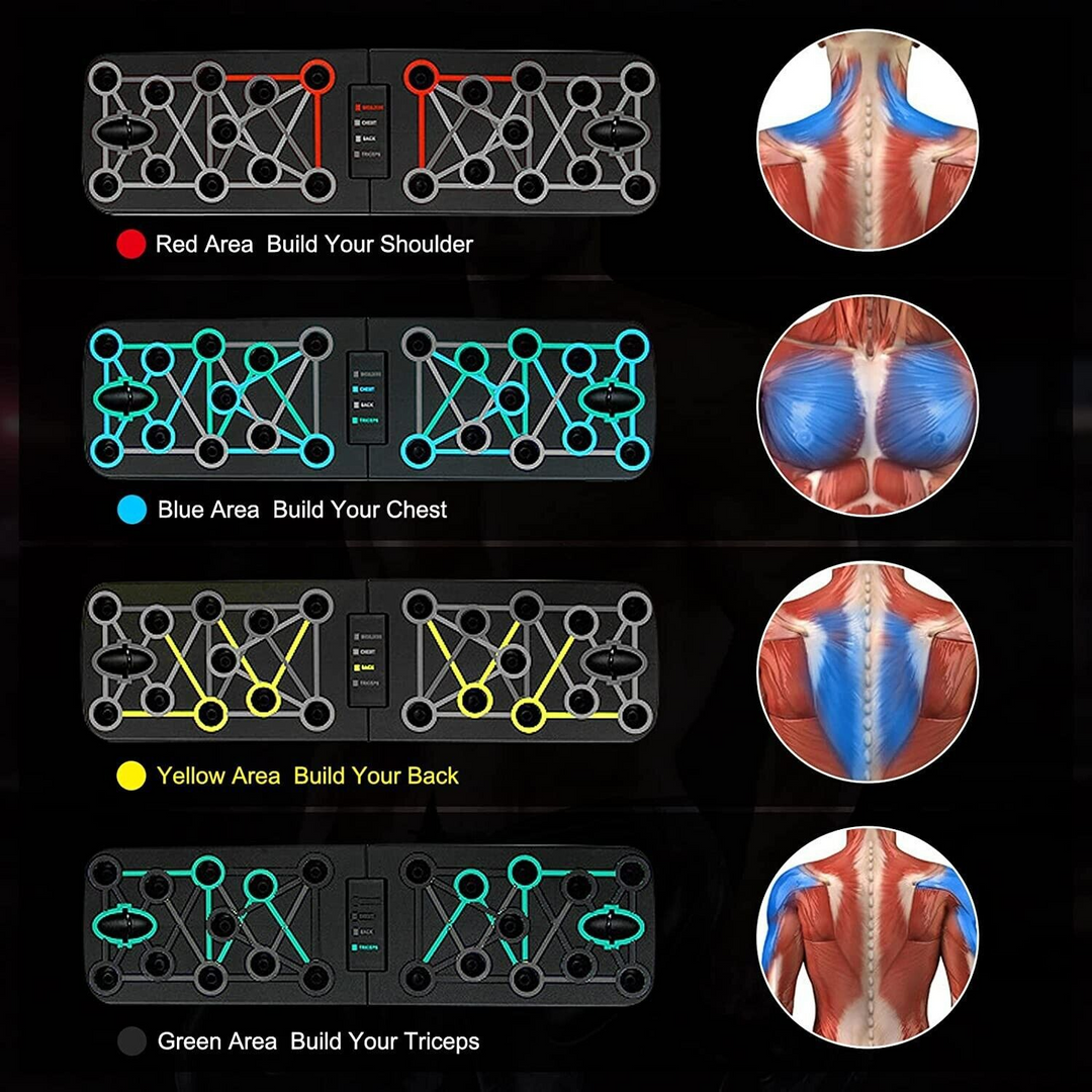 📱 Push-Up Board for Men & Women – Folding Full-Body Training System