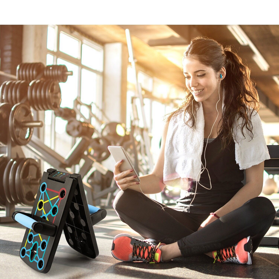 📱 Push-Up Board for Men & Women – Folding Full-Body Training System